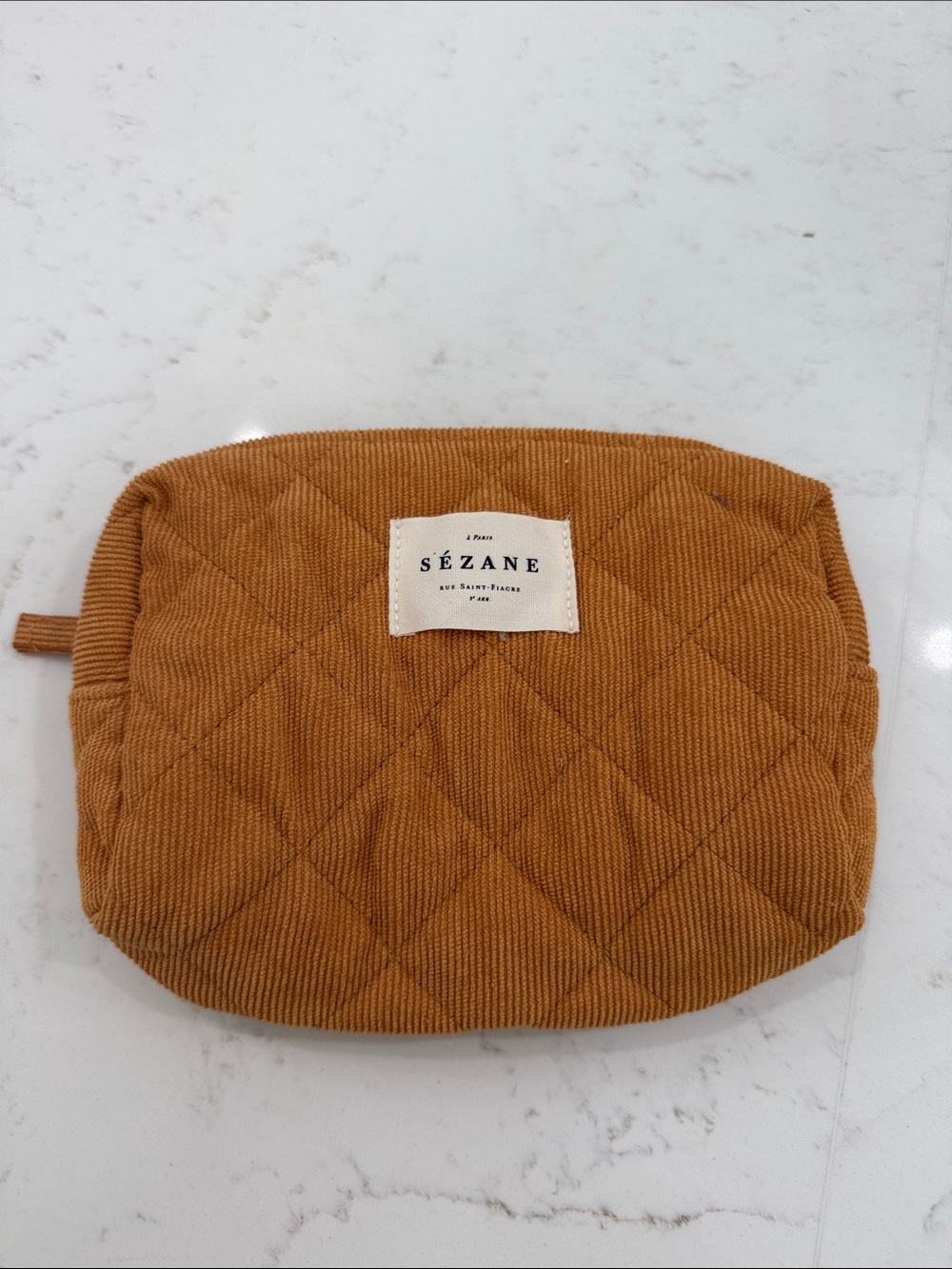 Sézane Quilted Corduroy Pouch in Goldonrod